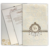 Tracing paper wedding invitation, Gold foiling, Muslim wedding invitations UK